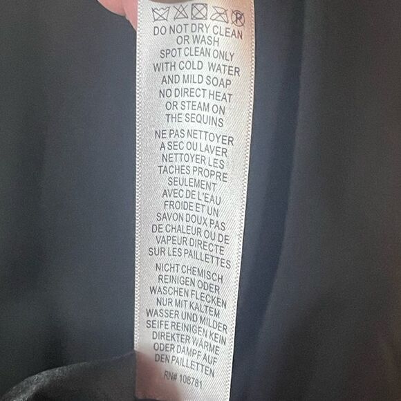 Aidan Mattox Black Stretch Lace Beaded Blouson Dress Size 4 - Picture 14 of 16